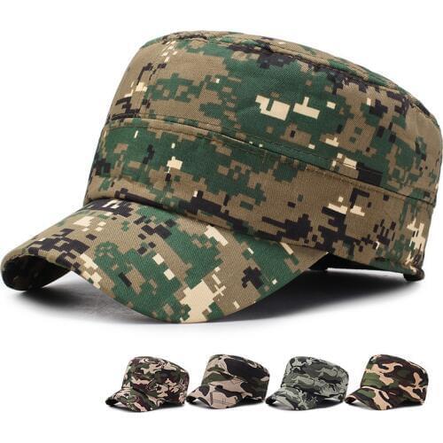 Digital Camo Cap Tactical Camouflage Hats For Men Flat Cap with Earmuffs Army Outdoor Baseball Cap Snapback Hip Hop Men Hats