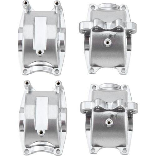 2Pcs Aluminum Front and Rear Gear Box Set for WLtoys 1/18 RC Car A959 A959B A969 A969-B A979 K929 Upgrade Parts Silver