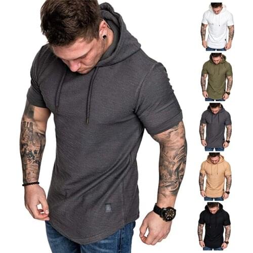 Summer Gym Sport t Shirts Running Jogging Tshirts Hoodies Fitness Training Exercise Shirts Athletic Crossfit Shirts Workout Top