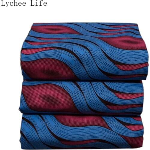 Lychee Life 1Yard Ankara African Prints Real Wax Tissue Fabric For Diy Women Wedding Dress Home Decoration