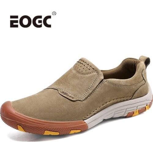 Suede Leather Men Shoes Quality Outdoor Walking Men Shoes Comfy Slip On Non-Slip Casual Shoe Flats Zapatillas Hombre