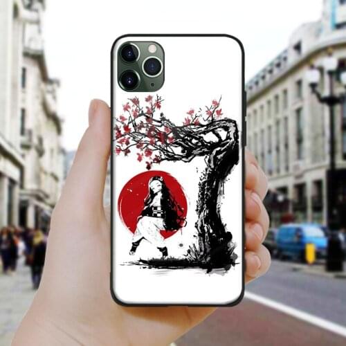 Anime Demon Slayer Nezuko art Soft Silicone Glass Phone Case Cover Shell For iPhone SE 6 6s 7 8 Plus X XR XS 11 12 Mini Pro Max