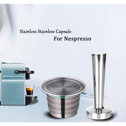 Refillable Nespresso Coffee Capsules Tamper Set Reusable Stainless Steel Espresso Pod Filter Rechargeable Nespresso Coffee Tool