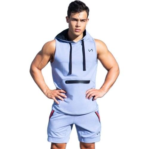 New Fashion Mens Casual Cotton Short-Sleeved Hooded Shirt Shorts 2-Piece Set 2021 Summer Mens Cotton Sportswear Track Suit