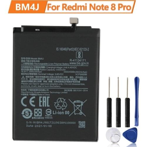XiaoMi Original Replacement Battery BM4J For Xiaomi Redmi Note 8 Pro 100% New Authentic Phone Battery 4500mAh