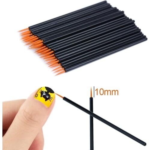 2021 Newest 50pcs Disposable Nail Art Brush Liner Painting Pen Manicure Brush Nail Art Makeup Tools Brushes