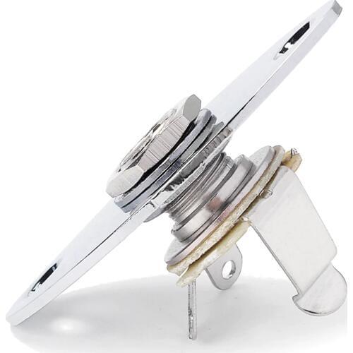 1/4'' 6.35mm Guitar Oval Flat Output Jack Plate Socket For Electric Guitar