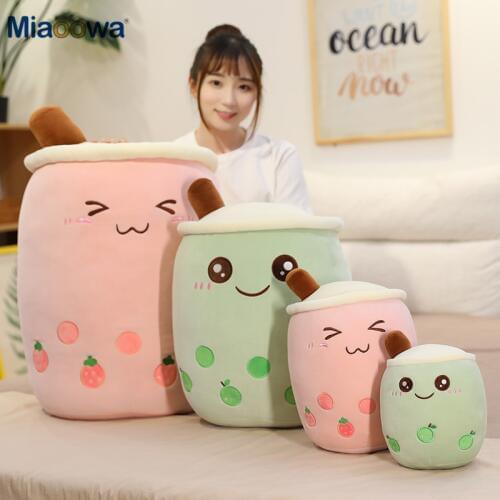 25/35/50cm New Lovely Fruit Bubble Tea Cup Shaped Plush Toys Soft Cartoon Pillow Cushion Real Life Milk Tea Doll Kids Baby Gift
