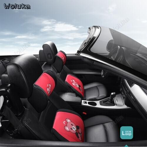 Memory Foam Car Auto Seat Support with Neck Pillow Headrest Cartoon Seat Back Lumbar Support Waist Pad CD50 Q01
