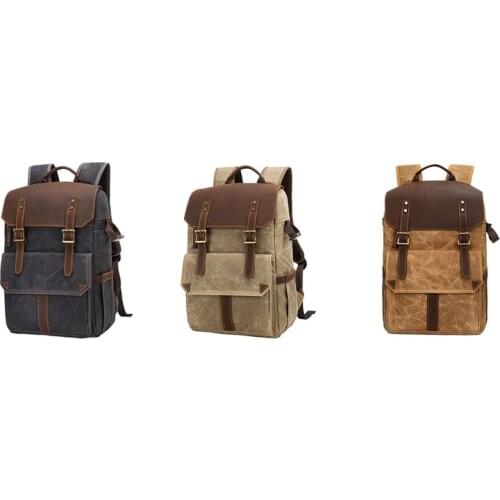 Camera Backpack, Waterproof Canvas SLR Camera Bag Suitable for Travel, Suitable for Sony Canon Nikon Cameras