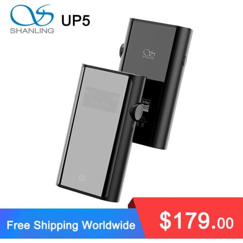 Shanling UP5 Dual ES9212C Balanced Bluetooth Decoding Headphone Amplifier USB DAC to 384K/ DSD256 3.5/ 2.5/4.4mm Headphones Jack