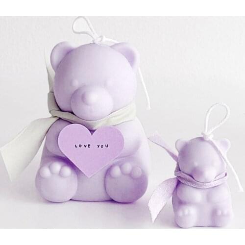 Cute Bear Shape Silicone Candle Mold Animals Aromatherapy Candle Making Mould DIY Plaster Crafts Decoration Tools