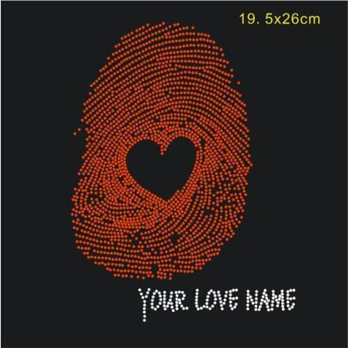 SINUAN Love Patches Motif Rhinestones Hotfix Rhinestone Motif 10Pieces/Lot Crystal Decoration Clothes Stickers Iron-On Transfers