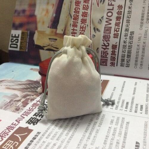 SPECIAL SALE(100pcs/lot)6*8cm beige velvet jewelry pouch gift pouch bag drawstring bag for jewelry earing ring watch pouch
