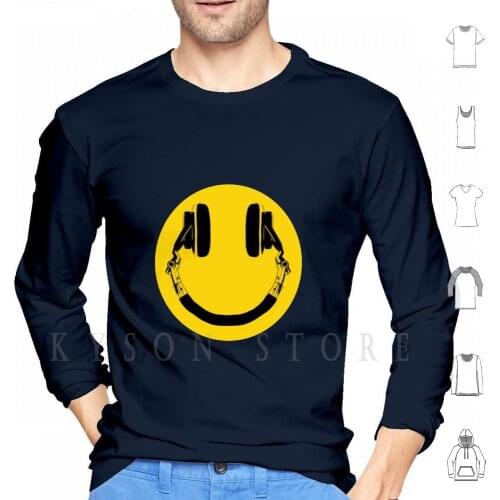 Headphonesmile Hoodie Long Sleeve Music Pop Rock Dj Eleton Eletronic Turntable Rnb Hip Hop Country Award Grammy