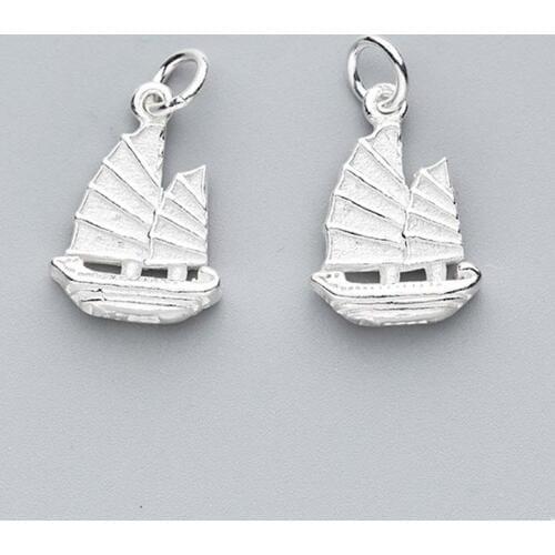 925 Sterling Silver Decoration Sail Boat Charms Women Men Handmade S925 Silver Dangle Pendants Accessories DIY Jewelry Making