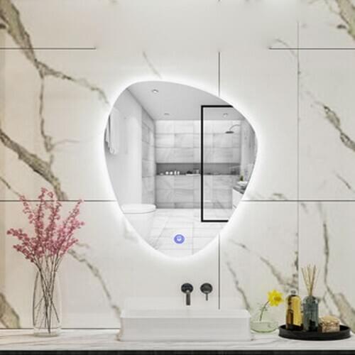 Smart water drop shaped bathroom bathroom lamp frameless mirror with touch screen bathroom mirror with lamp wall hanging lamp