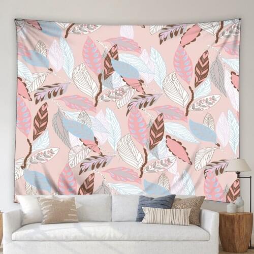 Green Leaves Tapestry Flower Plant Simple Fresh Living Room Mural Wall Hanging Blanket Bedroom Decor Cloth Bedspread Picnic Mat