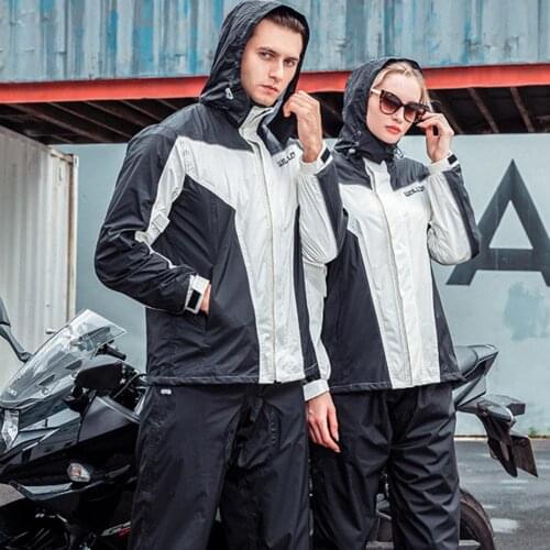 Reflective Motocross Raincoat Windproof Suit Hooded Jacket Pant Full Body Rain Suit Waterproof Motorcycle Riding Rainy Jacket