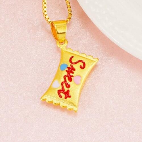 999 Gold Plated Necklaces for Women Candy Pendant Necklaces Letter Dot Choker Necklaces Party Birthday Anniversary New Jewelry