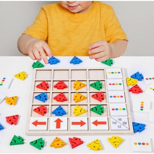 1 Set Arrow Blocks Direction Cognition Colorful Sturdy Wooden Color Arrow Building Blocks for Children Education Toy