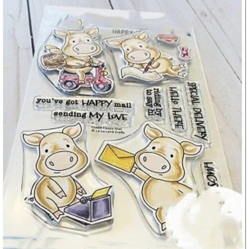 11x16 Calf riding a bike Transparent Clear Rubber Stamp Sheet Cling Scrapbooking Photo Album PaperCard DIY Craft