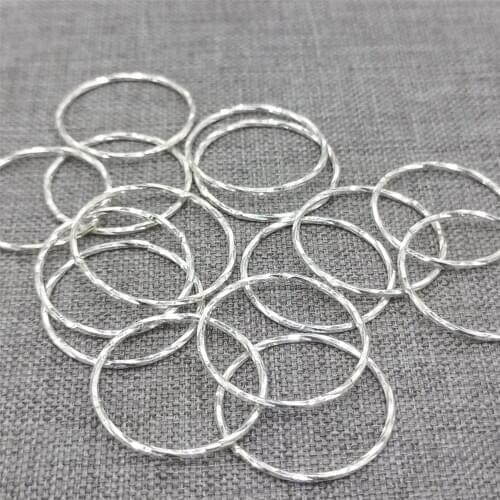 15 Pieces 925 Sterling Silver Sparkle Closed Jump Ring 16mm for Bracelet Necklace