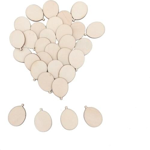 50pcs Blank Funny Wooden Balloons Cutout DIY Craft Scrapbooking for Wedding Party