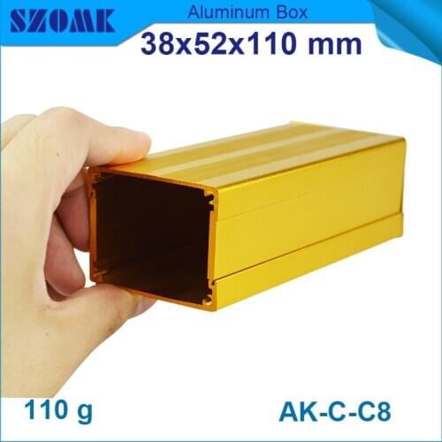 Golden color aluminum power distribution box 38(H)x52(W)x110(L)mm in powder coating and anodizing with panles and screws