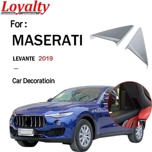Loyalty for Maserati Levante 2019 Interior Front Door A Pillar Triangle Cover Trim ABS Matter Silver Auto Styling