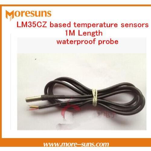 Free Ship 5pcs Original LM35CZ temperature sensor waterproof cylindrical probe temperature probe 1M length Sensor