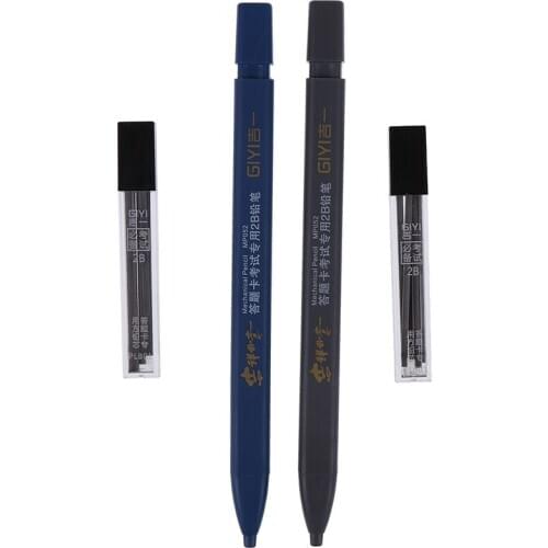 HOT SALE 2B Lead Holder Exam Mechanical Pencil With 6PCs Lead Refill Set Student Supplies School Student Pencil Supplies