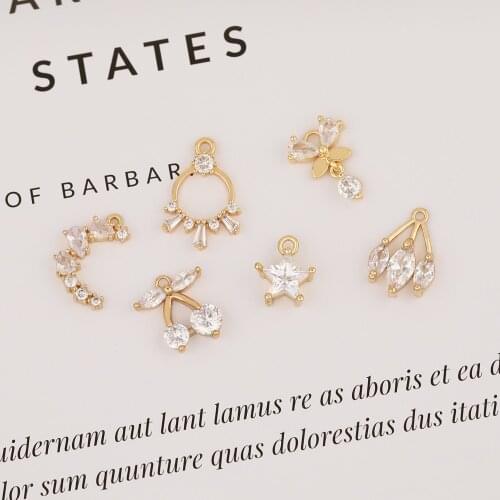 HAOSAW 4Pcs/Lot Choose/High End Quality/Butterfly/Genuine Gold Plating Charm/Classical/CZ Stone/Hand Made/Earring Jewelry