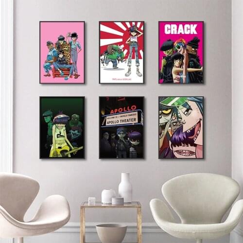 Gorillaz Canvas Poster Home Decoration Wall Art New Arrival ClothCanvas Prints Wall Poster Print
