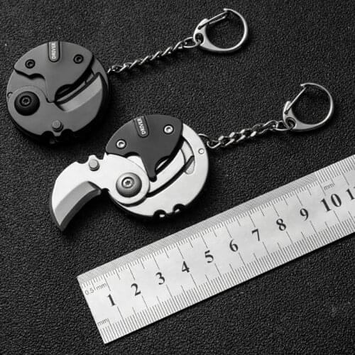 Pocket Fold Mini Knife Multifunctional Coin Knife Screwdriver Portable Keyring Keychain Outdoor Survival Knife Opener Small Tool