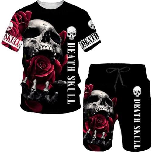 2021 New Summer 3d Printing Mens T-shirt + Shorts Suit Mens Sports Suit Sportswear O-neck Short-sleeved Boy Clothing Suit