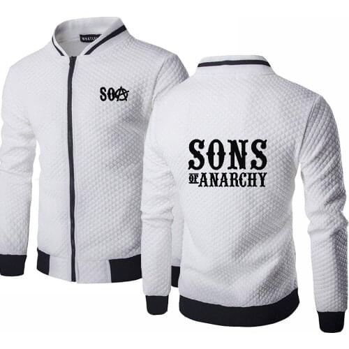 SOA Sons of anarchy the child SAMCRO Sportswear Zipper Mens Jacket High Quality Cotton Mens baseball jacket Sweatshirts
