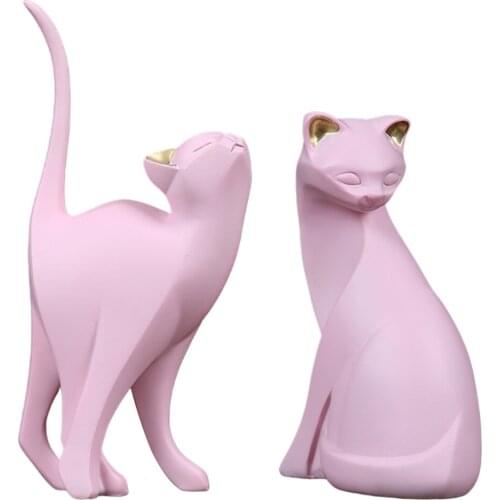 Nordic Cat Statue Lovely Figurines TV Cabinet Sculpture Home Wedding Gifts