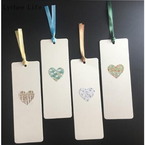 Lychee Life 50Pcs/lot Handmade Blank Message Scrapbook Paper Card Diy Kraft Paper Postcard Home Decoration