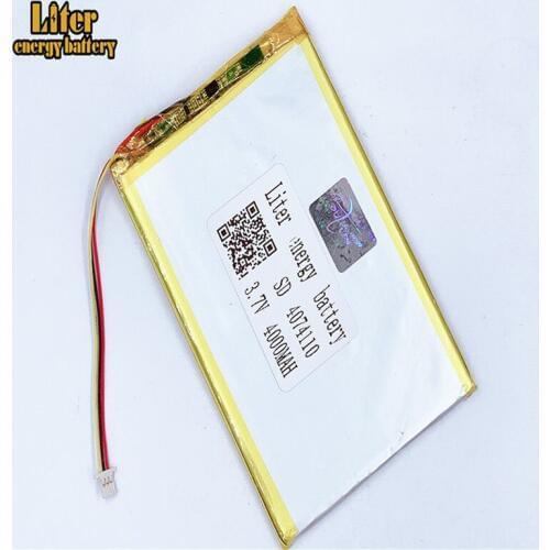 Plug 1.0-3P 4074110 4075110 3.7V 4000mah tablet pc 7 inch MP4 MP5 lipo battery in rechargeable Batteries with full capacity