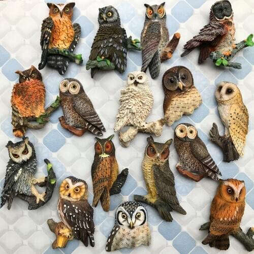 Resin Home Decoration High Quality Collection Super Fine Owl Fridge Magnet