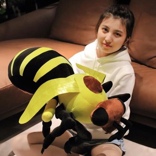 Lifelike Stuffed Animals Bumblebee Black Spider Plush Tricky Toy Big Size Real Life Scorpion Throw Pillow Kids Halloween Gift