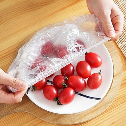 Adjustable Elastic Food Fresh Cover Disposable Stretch Lids Bowl Microwave Cover Transparent Shower Cap Kitchen Wrap Fresh