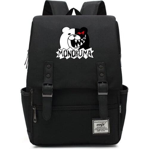 Anime Danganronpa Backpack USB School Bag Bear Pattern Student Teenagers School Book travel Laptop Mochilas