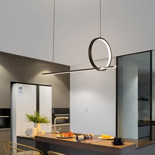 Nordic luxury minimalist restaurant Pendant Lightshome black American modern minimalist living room art lamp