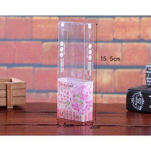 UV CMYK Printing Clear wine glass bottle packing box with lid custom printed PVC box Transparent PP box ---PX20092