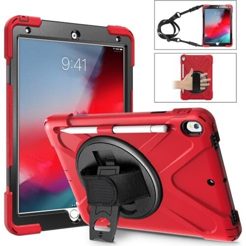 Ultra Hybrid Shockproof Kids Case for IPad Pro 10.5 Inch A1701 A1709 Tablet Hand Shoulder Strap with Pencil Holder Cover Funda