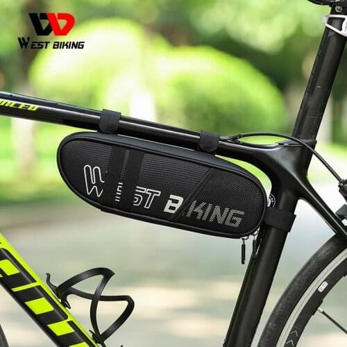 WEST BIKING Cycling Triangle Bag Large Capacity Bicycle Bag Front Tube Frame MTB Road Bike Tools Pannier Waterproof Accessories
