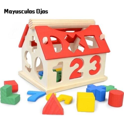 ZH 1Set Early Childhood Educational Toys Digital House Dismantling House Of Wisdom Digital Shape Pairing Building Blocks