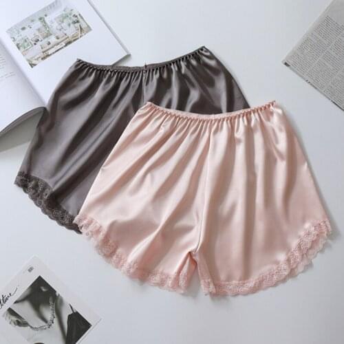 Plus size safety pants leggings women Female summer casual satin safety sexy homewear simple pants soft color sleep shorts